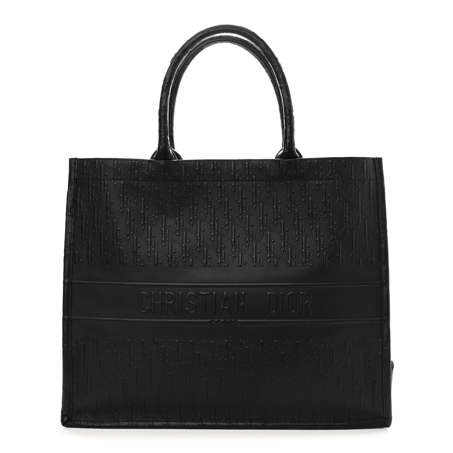 Christian Dior Oblique Calfskin Embossed Large Book Tote Black 1 of 11
