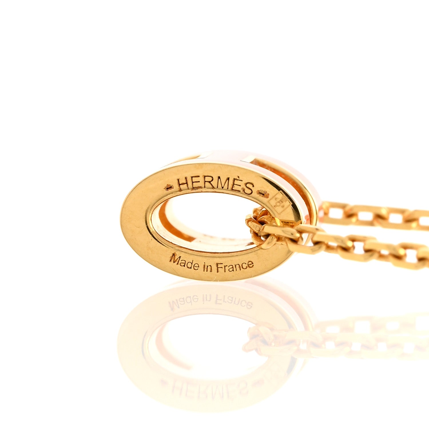 Hermes Lacquered Gold Mini Pop H Pendant Necklace Orange 6 of 8