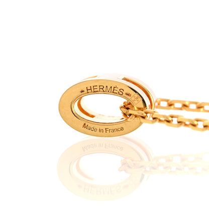 Hermes Lacquered Gold Mini Pop H Pendant Necklace Orange 6 of 8