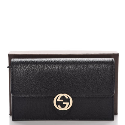 Gucci Dollar Calfskin Interlocking G Chain Wallet Black 8 of 8