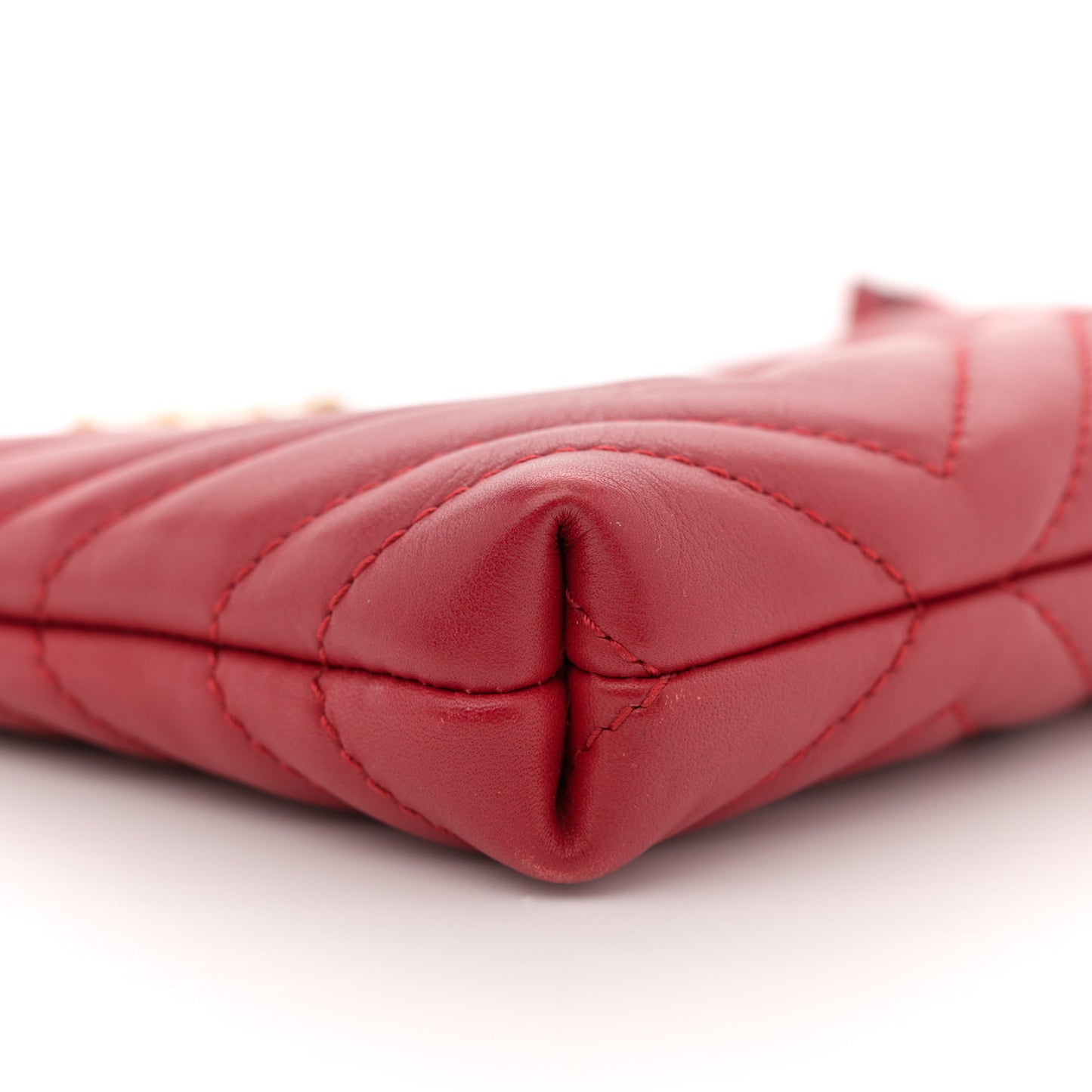 Calfskin Matelasse Mini GG Marmont Chain Bag Hibiscus Red