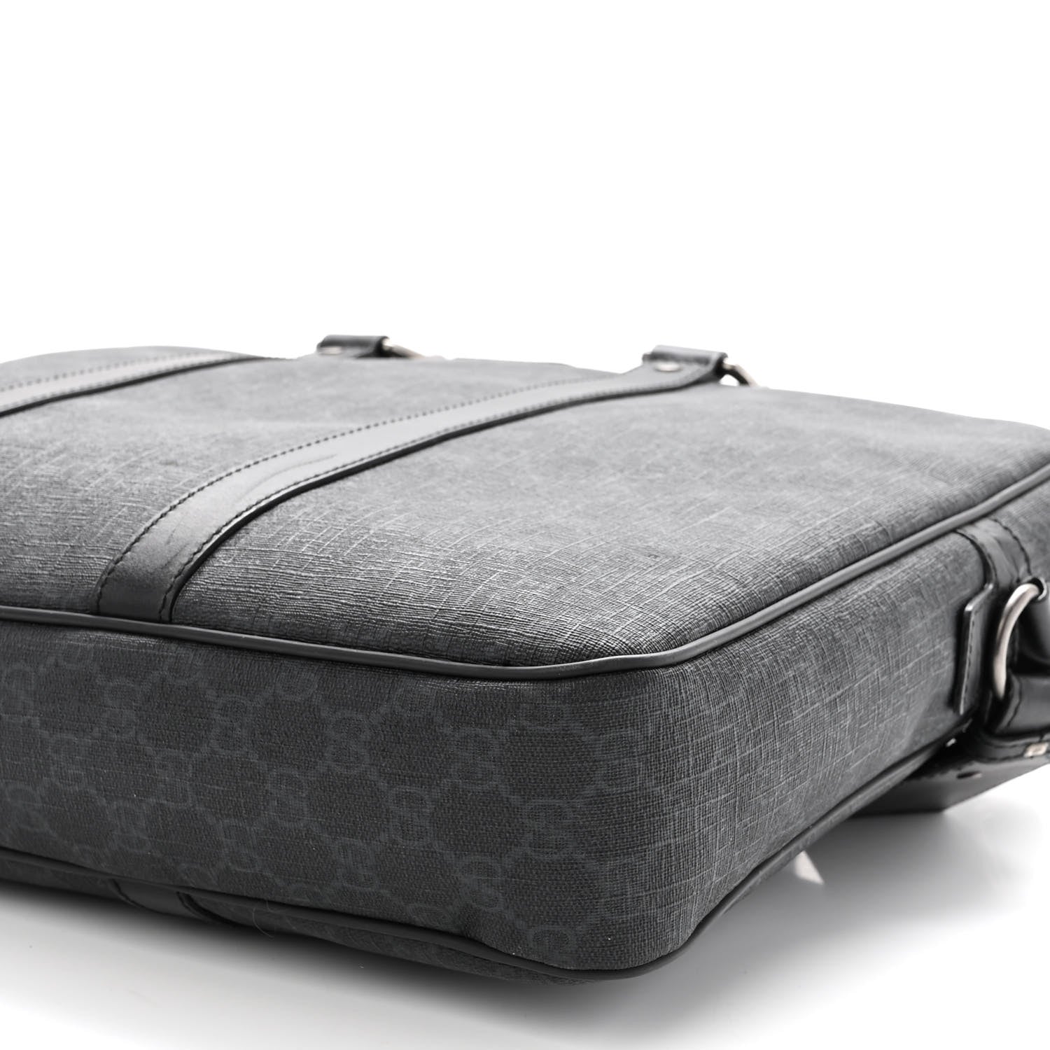 Gucci GG Supreme Monogram Briefcase Black Grey 10 of 12