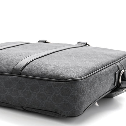 Gucci GG Supreme Monogram Briefcase Black Grey 10 of 12