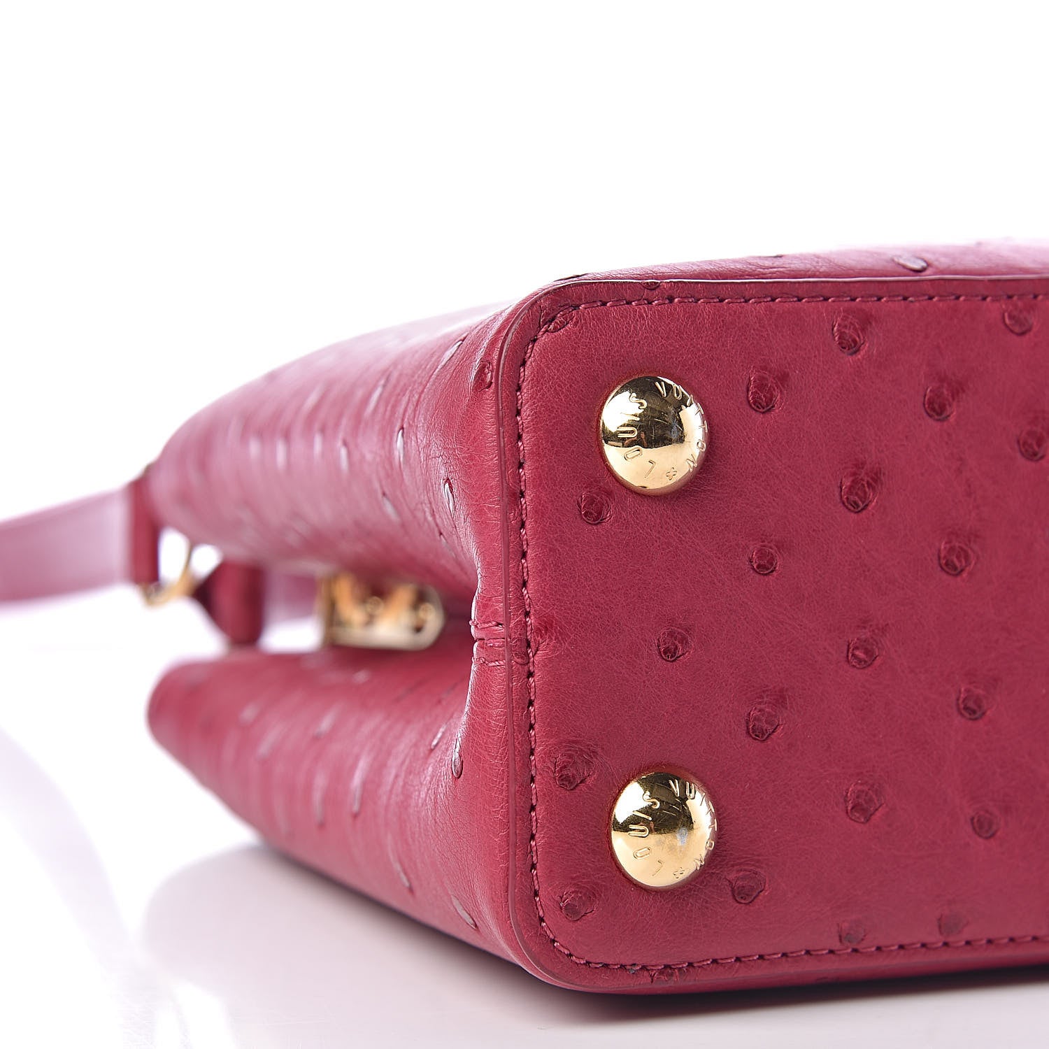 Louis Vuitton Ostrich Capucines BB Berry 8 of 9