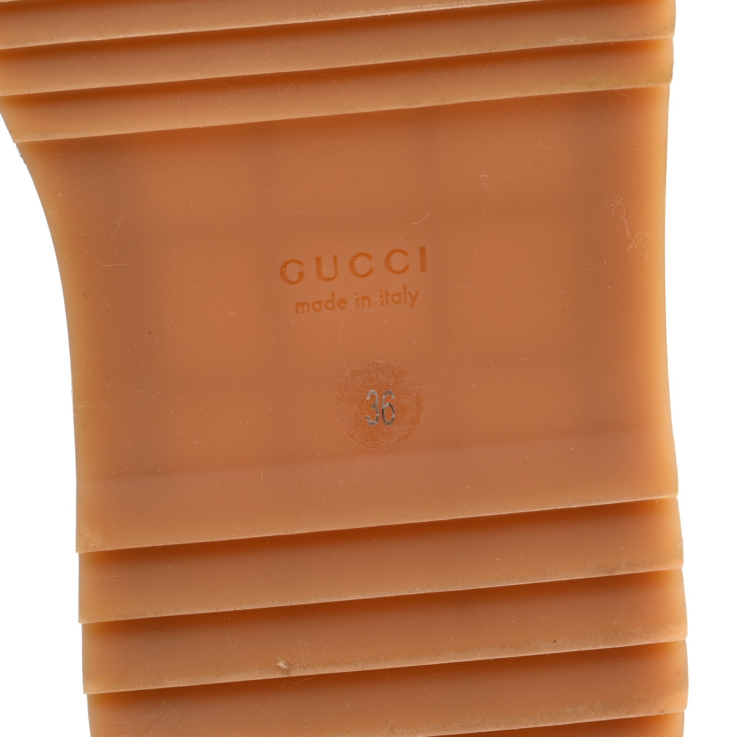 Gucci GG Supreme Monogram Eyelet Angelina Platform Wedge Sandals 36 Beige Ebony 6 of 7