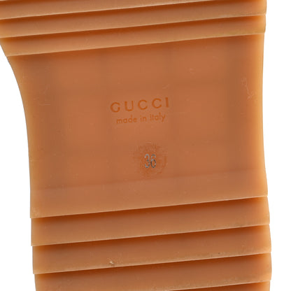 Gucci GG Supreme Monogram Eyelet Angelina Platform Wedge Sandals 36 Beige Ebony 6 of 7