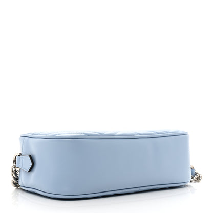 Gucci Calfskin Matelasse Small GG Marmont Chain Shoulder Bag Porcelain Light Blue 5 of 10