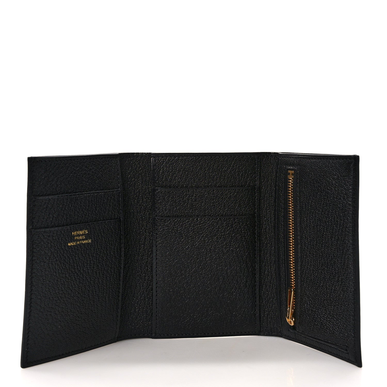 Hermes Epsom Tri-Fold Compact Bearn Wallet Black 5 of 9