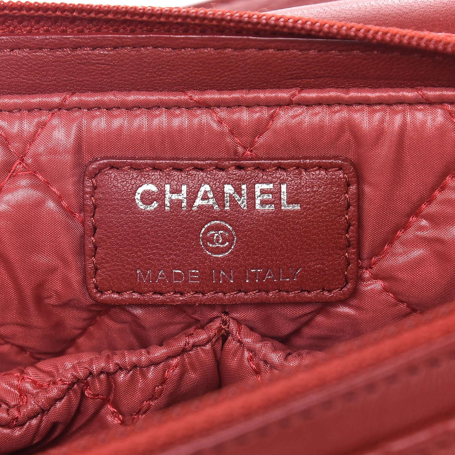 Chanel Lambskin Quilted Flap Cosmetic Case Red 6 of 7