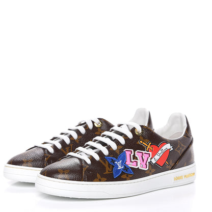 Louis Vuitton Calfskin Monogram LV Black Heart Sneakers 37 Cacao 3 of 9