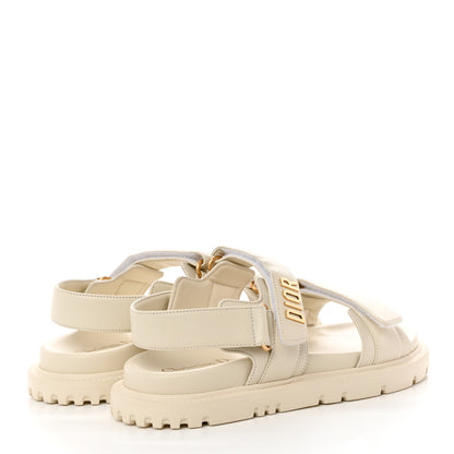 Christian Dior Lambskin Dioract 10mm Sandals 38 Off White 4 of 9