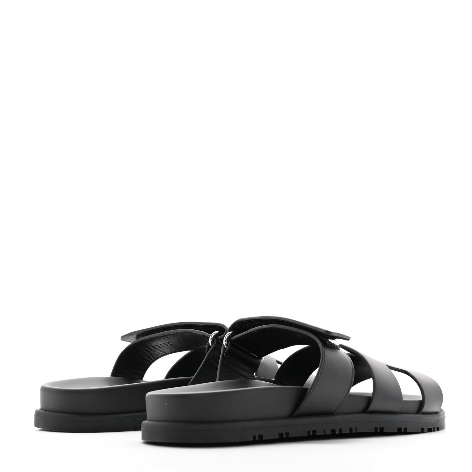 Hermes Calfskin Womens Chypre Sandals 37 Black 4 of 12