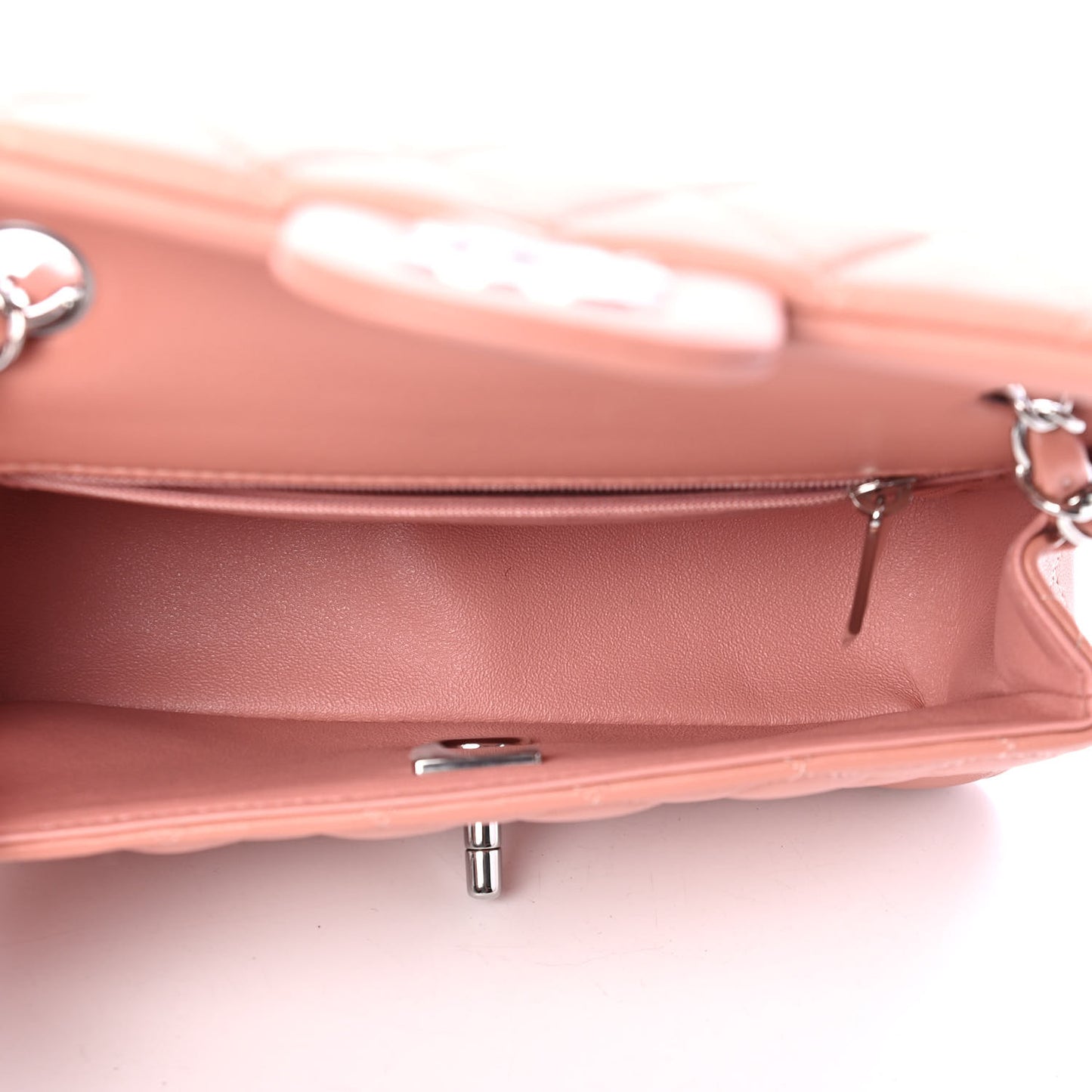 Lambskin Quilted Mini Rectangular Flap Dark Pink
