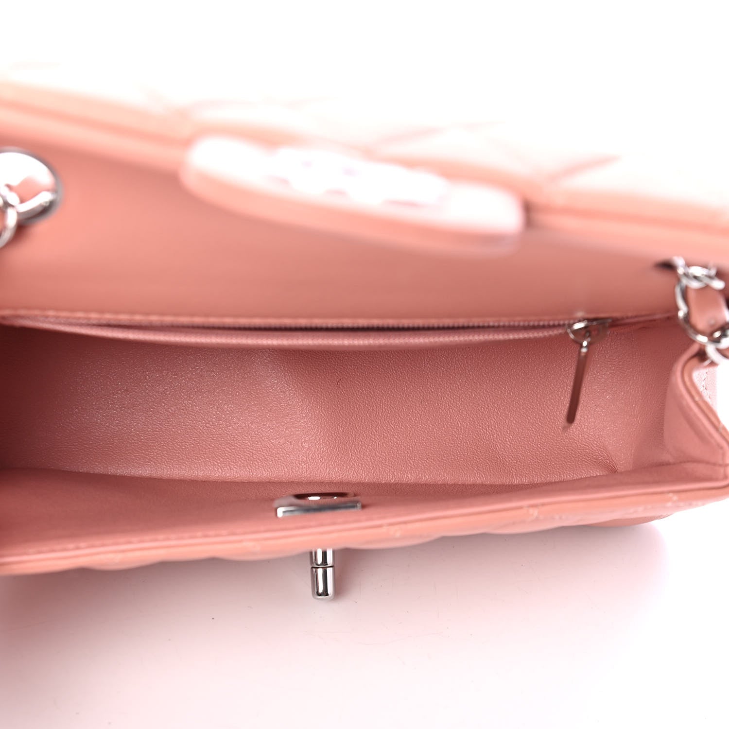 Chanel Lambskin Quilted Mini Rectangular Flap Dark Pink 4 of 4