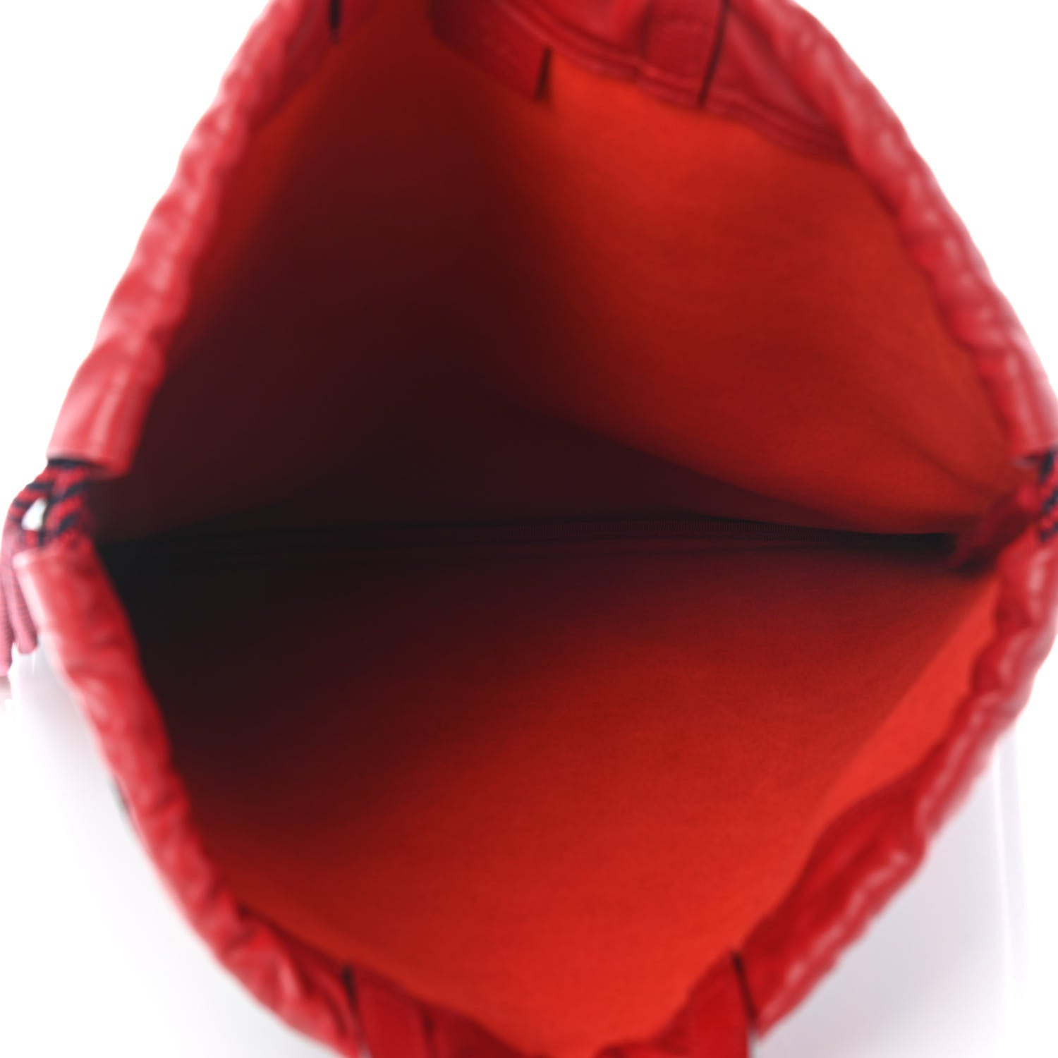 Gucci Calfskin Striped Kingsnake Drawstring Backpack Red 4 of 4