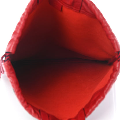 Gucci Calfskin Striped Kingsnake Drawstring Backpack Red 4 of 4