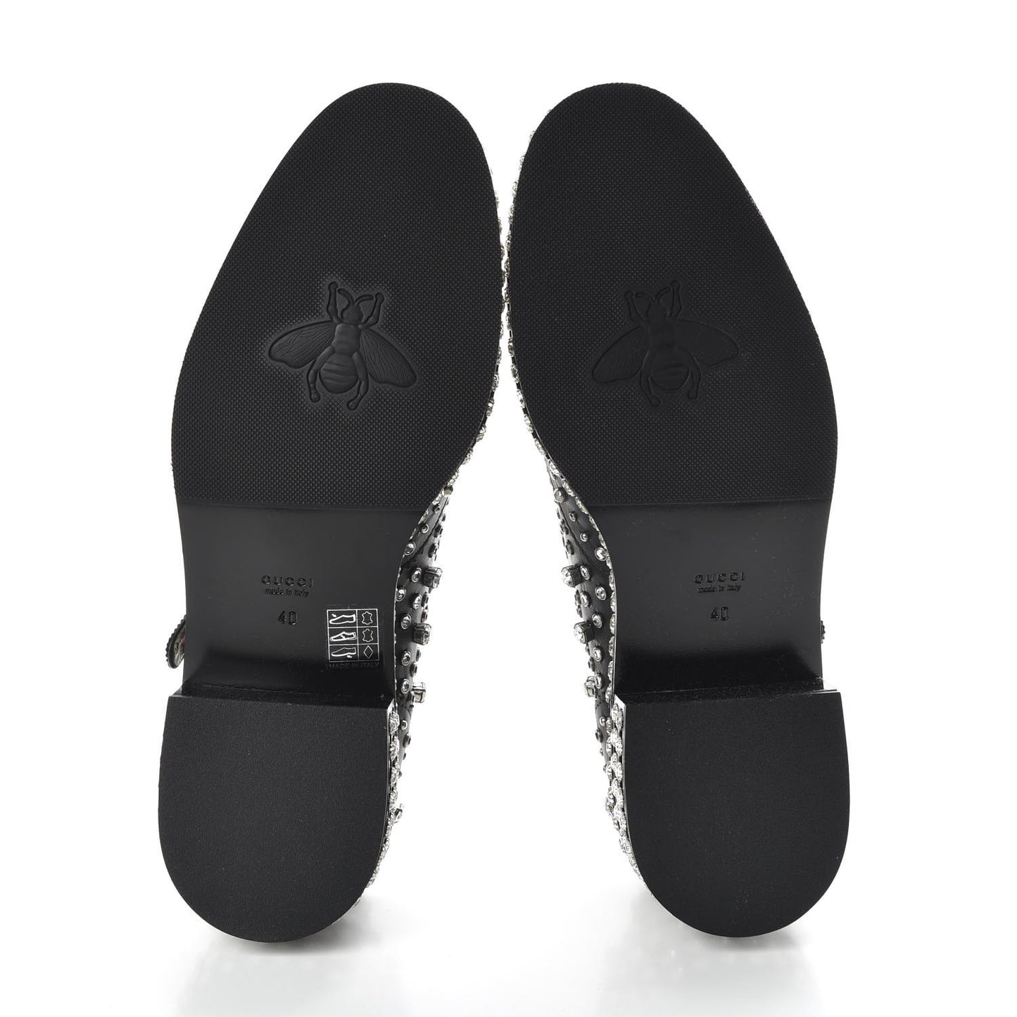 Calfskin Crystal Studded Womens Queercore Brogue Monk Strap Loafers 40 Black