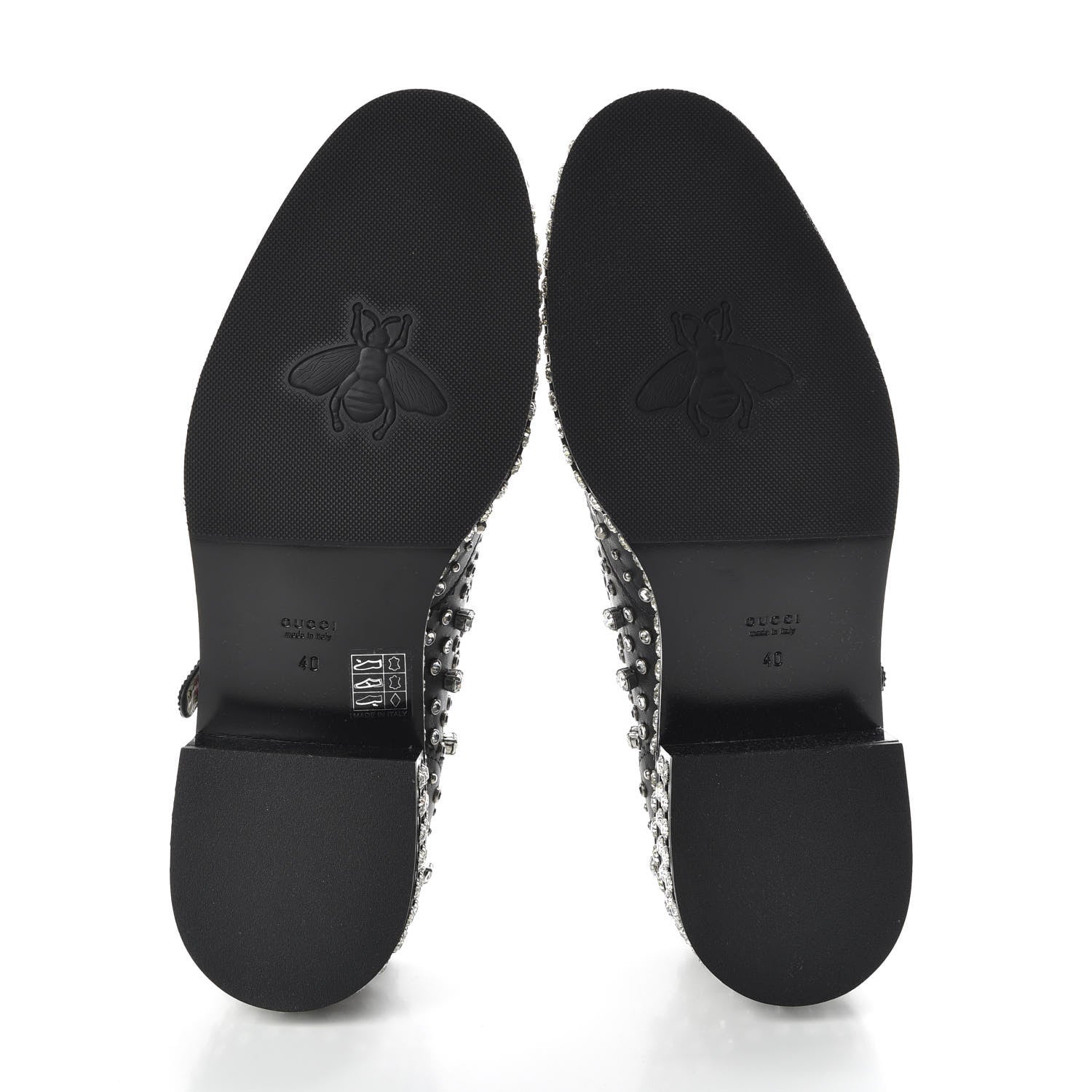 Gucci Calfskin Crystal Studded Womens Queercore Brogue Monk Strap Loafers 40 Black 5 of 11