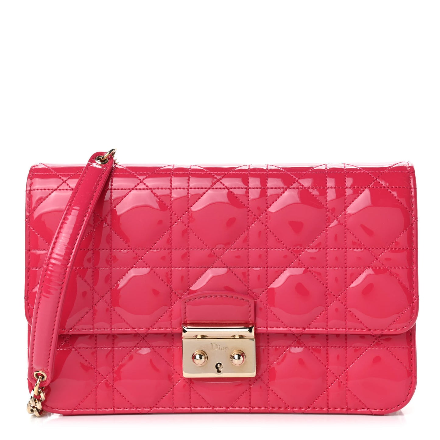 Patent Cannage Miss Dior Promenade Pouch Fuchsia