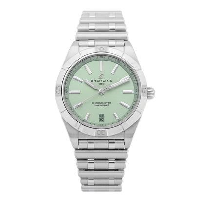 Breitling Stainless Steel 36mm Chronomat Automatic Watch Mint Green A10380 1 of 5