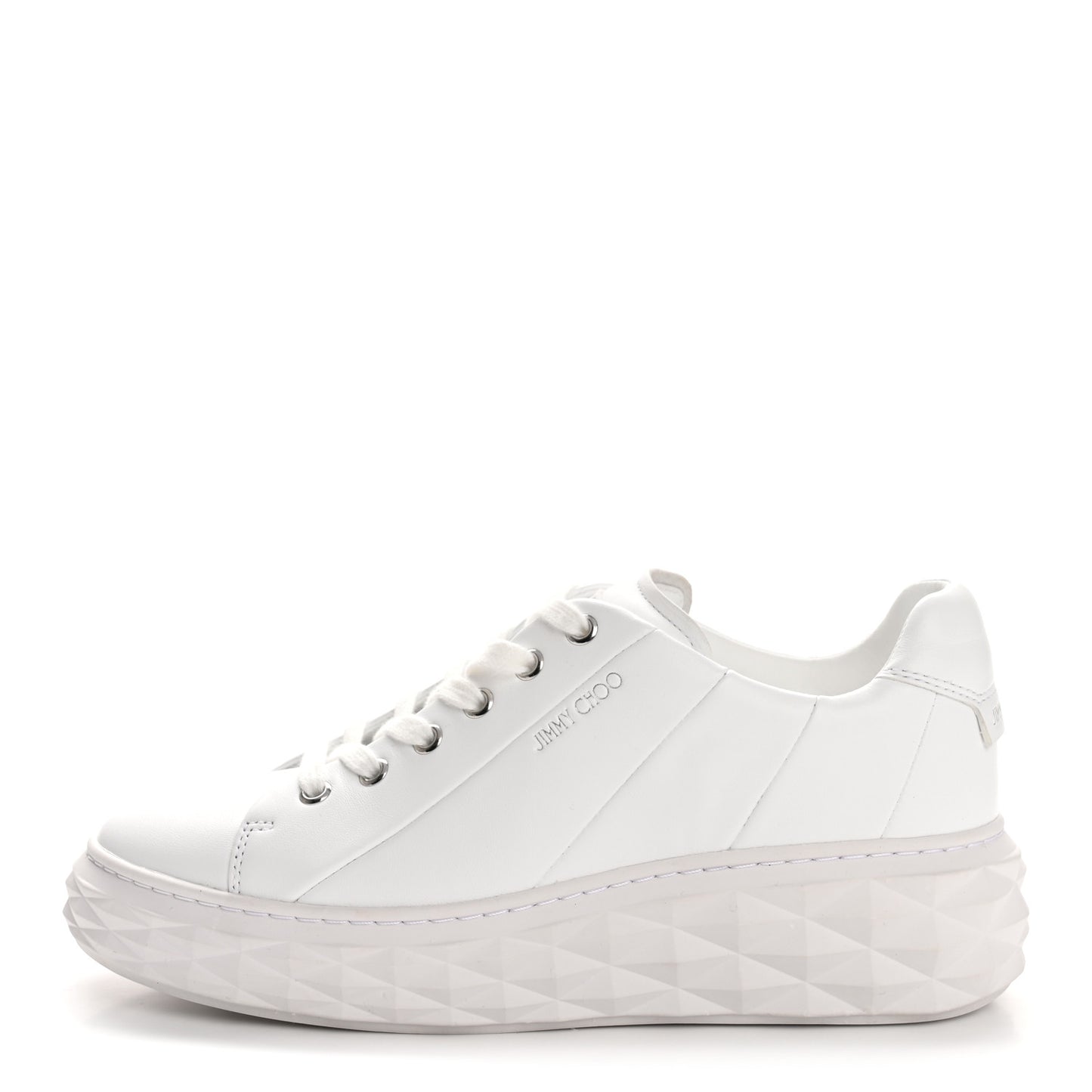 Nappa Diamond Light Platform Sneakers 38 White