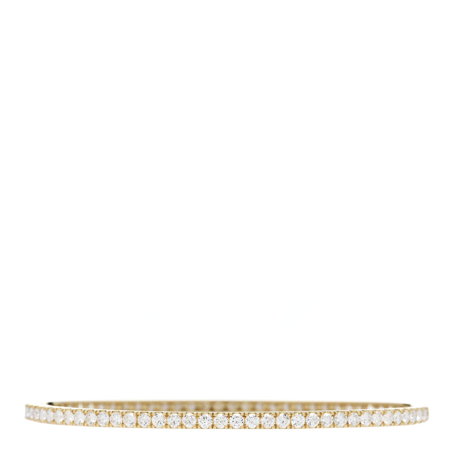 18K Yellow Gold Diamond 3.00ctw Pave Bangle Bracelet M