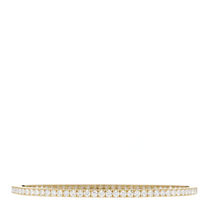 Parker & West by FASHIONPHILE 18K Yellow Gold Diamond 3.00ctw Pave Bangle Bracelet M 1 of 7