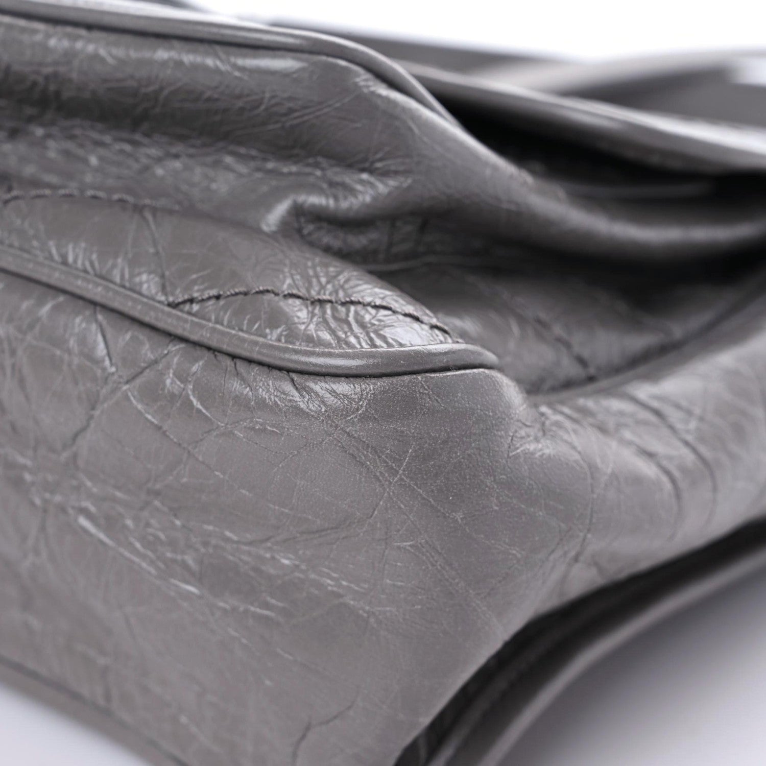 Saint Laurent Crinkled Calfskin Matelasse Monogram Large Niki Chain Satchel Fog 5 of 11