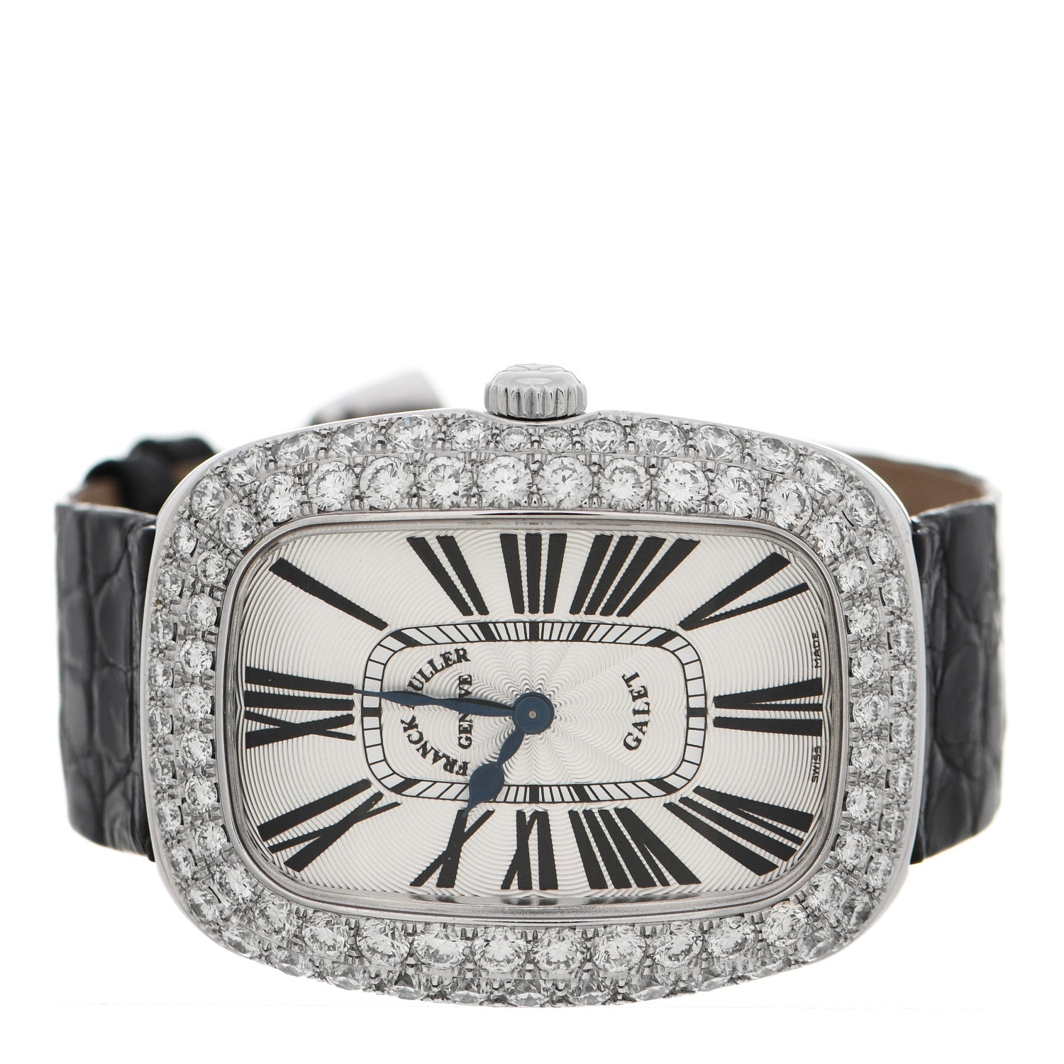 Franck Muller 18K White Gold Alligator Diamond Pave Bezel 34mm Quartz Watch 3002LQZR 2 of 6