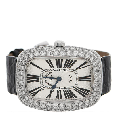 Franck Muller 18K White Gold Alligator Diamond Pave Bezel 34mm Quartz Watch 3002LQZR 2 of 6