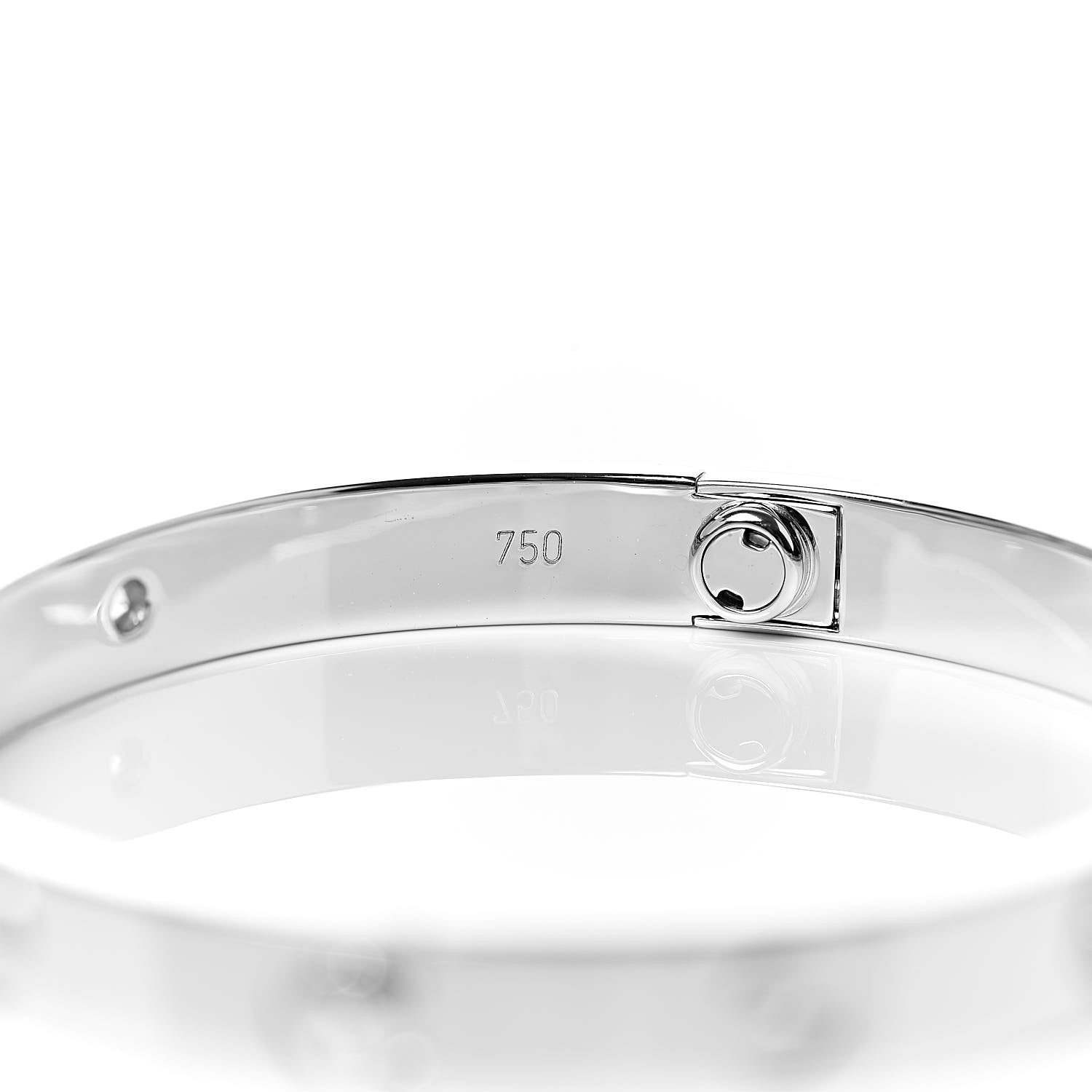 Cartier 18K White Gold 4 Diamond LOVE Bracelet 16 4 of 7