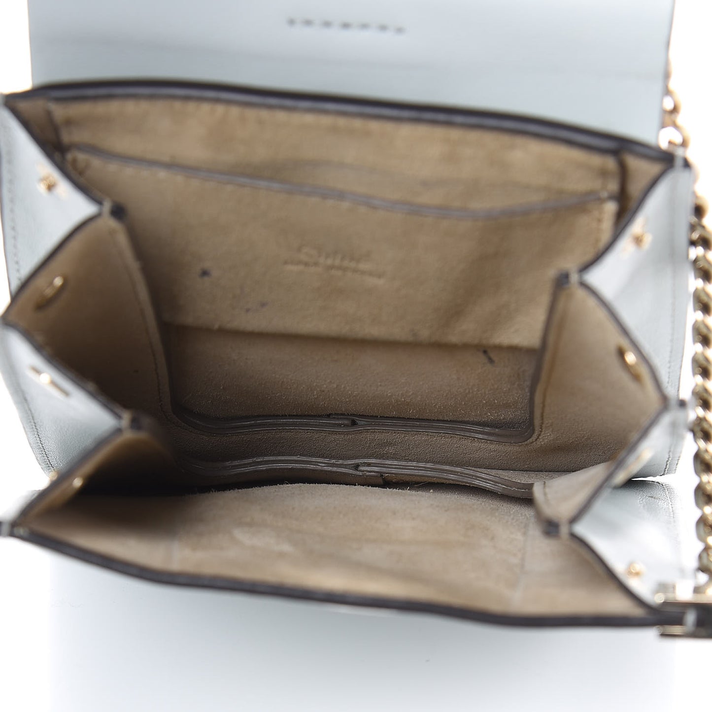 Suede Calfskin Mini Faye Bracelet Bag Airy Grey
