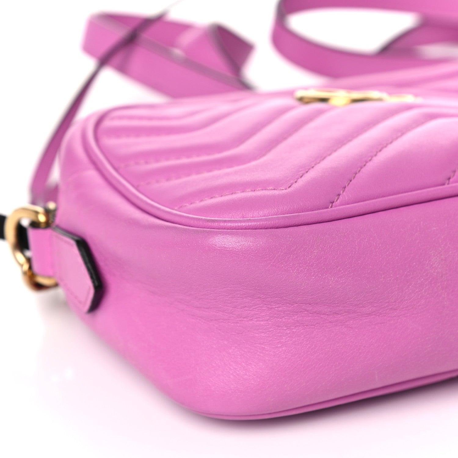 Gucci Calfskin Matelasse Mini GG Marmont Chain Shoulder Bag Candy Mousse 9 of 19