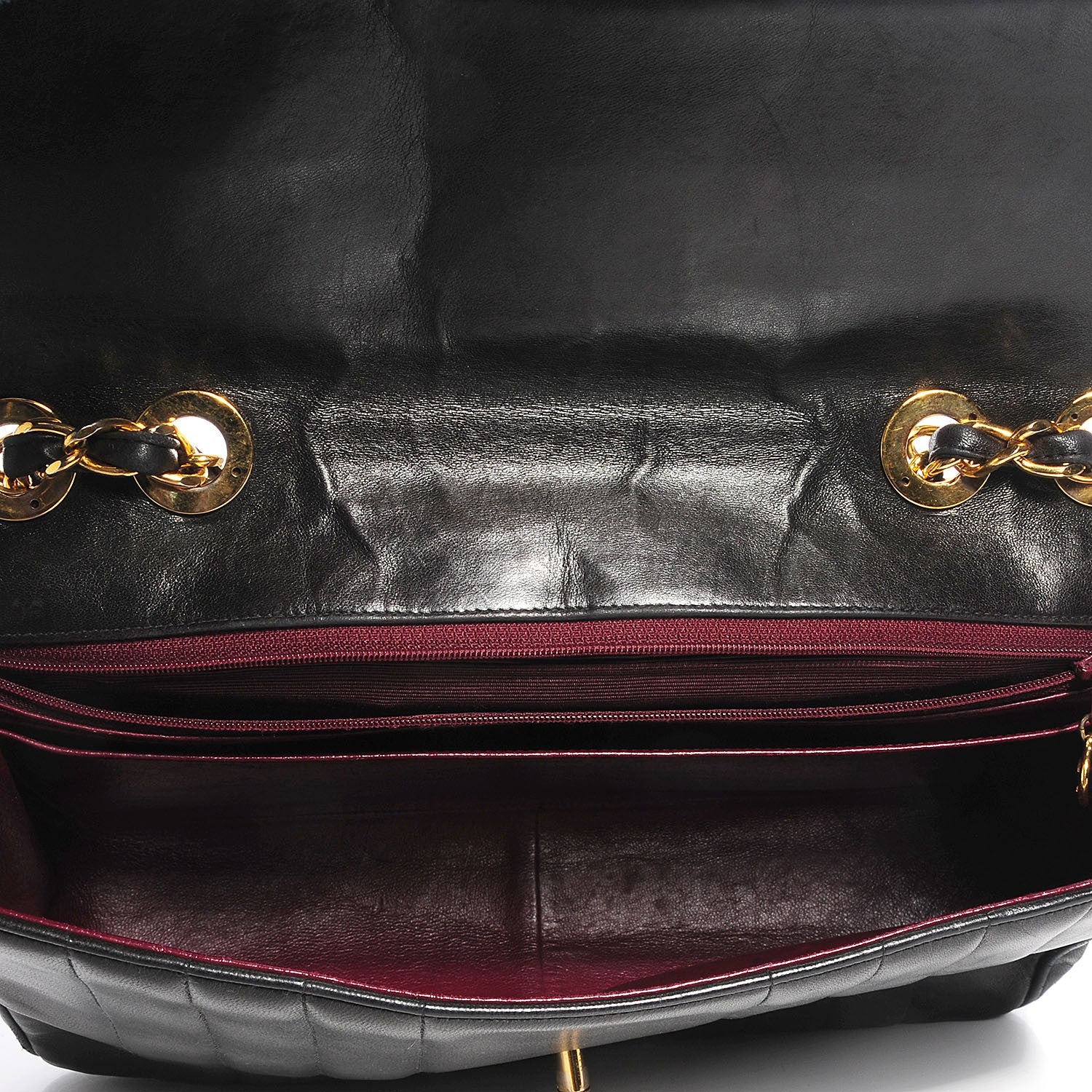 Chanel Lambskin Vertical Quilt Jumbo Flap Black 9 of 9