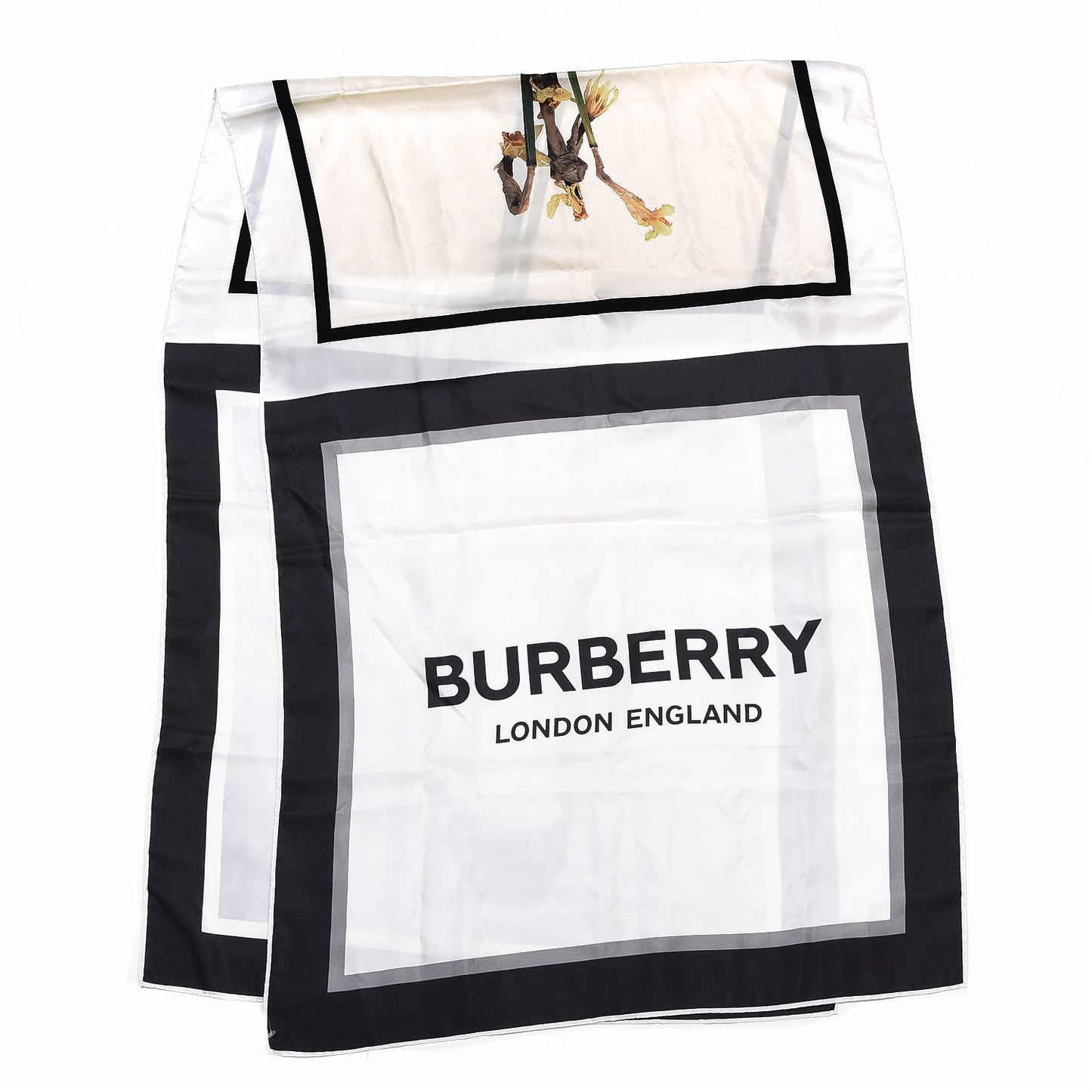 Silk Montage Print Scarf Monochrome