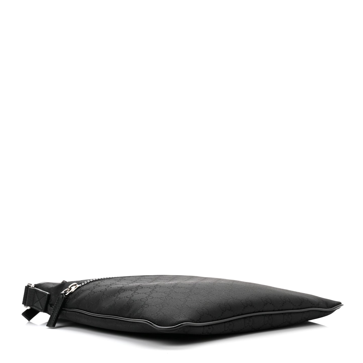 Nylon Monogram Medium Flat Messenger Bag Black