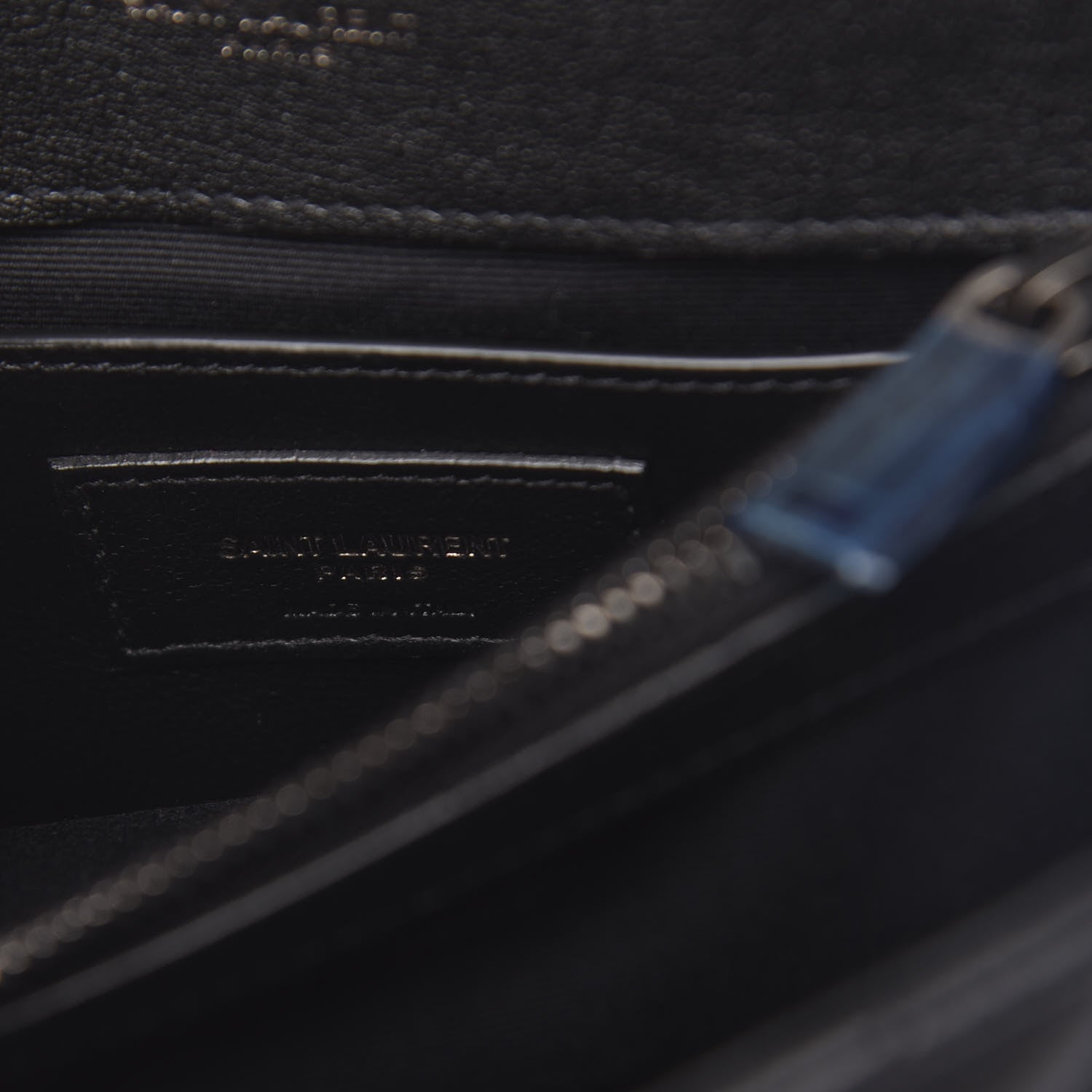 Saint Laurent Sheepskin Matelasse Chevron Monogram Medium College Bag Black 7 of 10