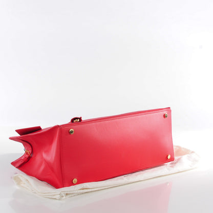 Balenciaga Karung Calfskin Padlock Nude Work S Top Handle Rouge Cherry 4 of 12