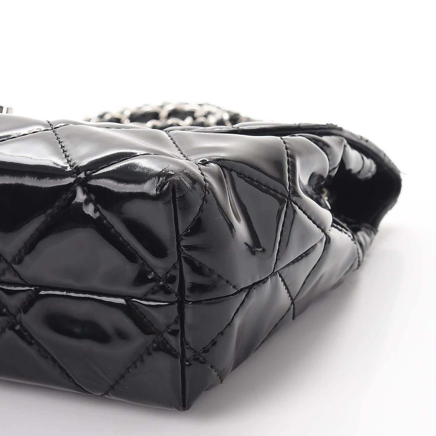 Vinyl Quilted In the Business Flap Bag Black