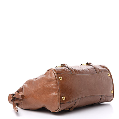 Miu Miu Vitello Lux Gathered Tote Palissandro 4 of 15