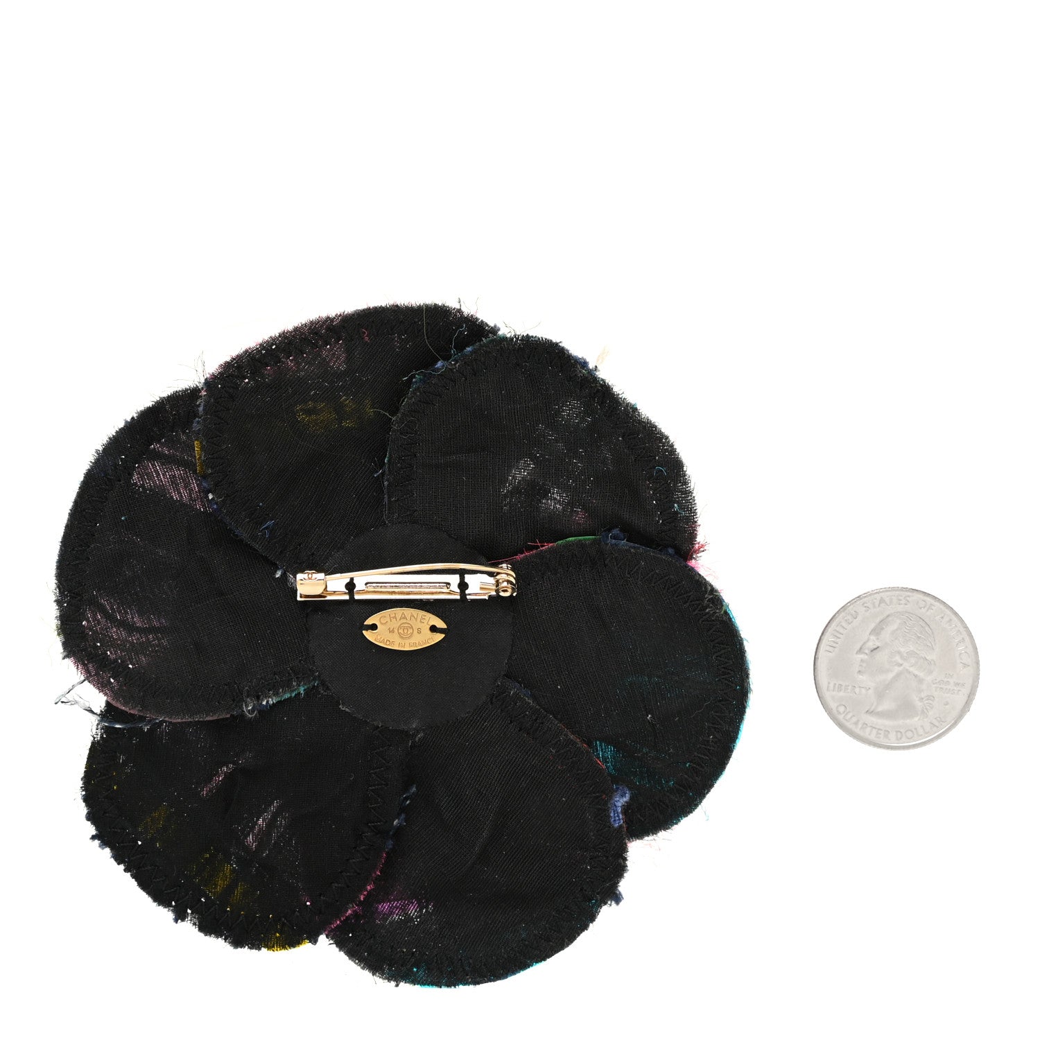 Chanel Patchwork Vinyl Camellia Pin Brooch Multicolor 2 of 4