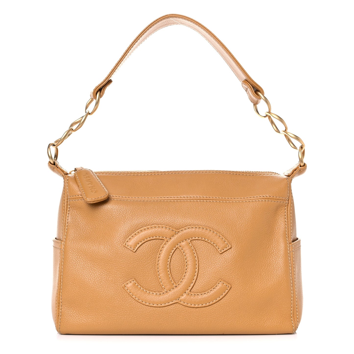 Caviar CC Chain Shoulder Bag Beige