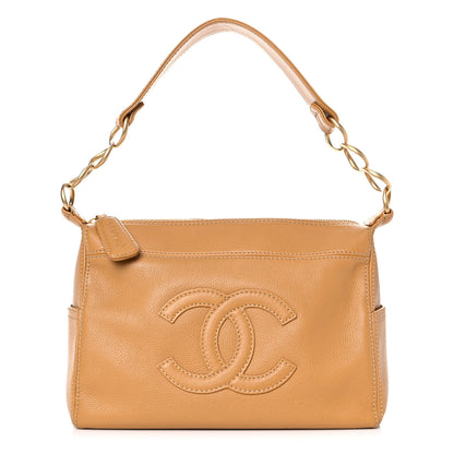 Chanel Caviar CC Chain Shoulder Bag Beige 1 of 16