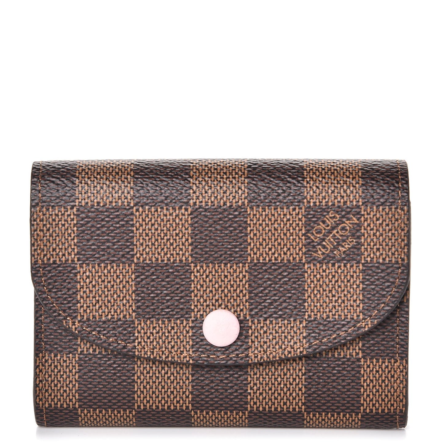 Damier Ebene Rosalie Coin Purse Rose Ballerine