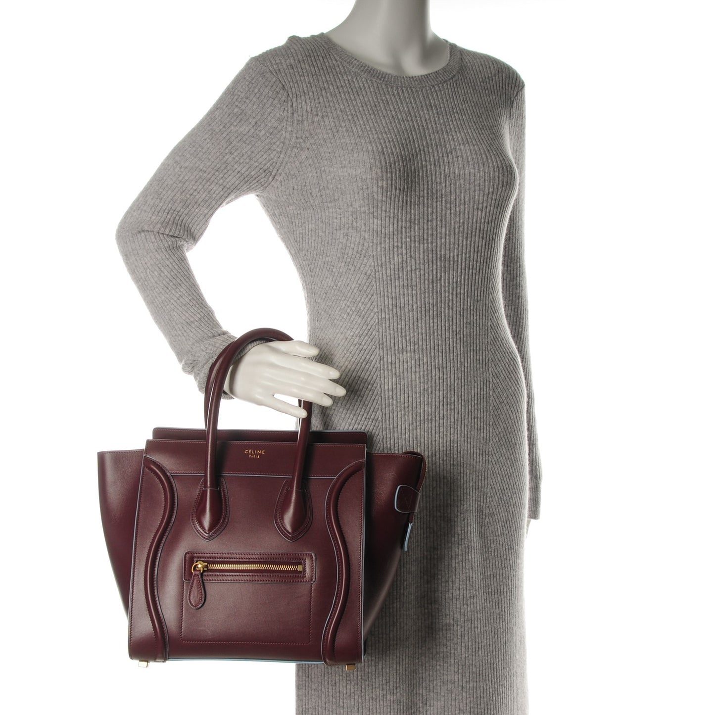 Palmelato Micro Luggage Burgundy Azur Blue