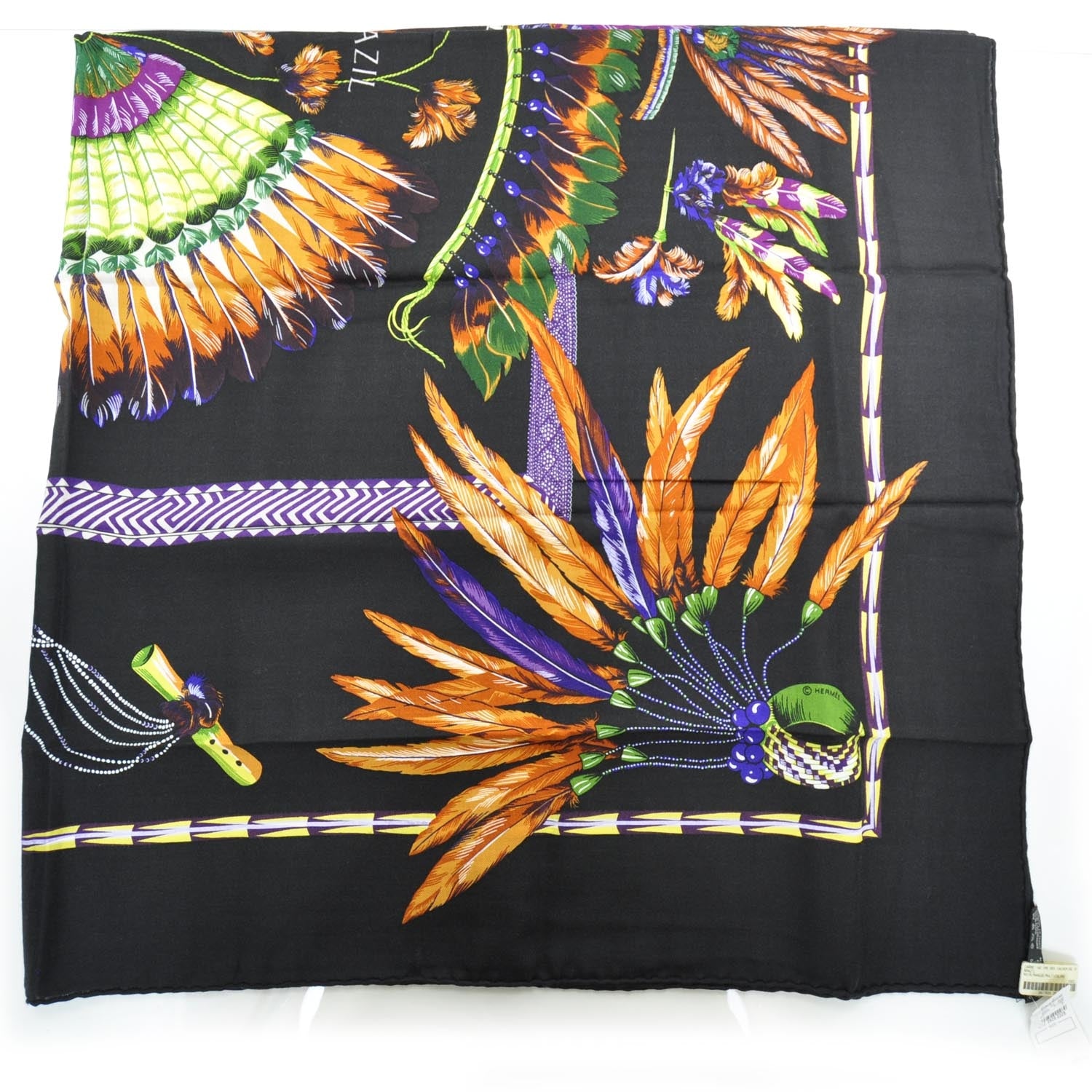 Hermes Cashmere Silk Brazil Shawl GM 140 2 of 10