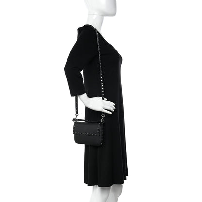 Valentino Garavani Grainy Calfskin Rockstud Crossbody Pouch Black 2 of 9