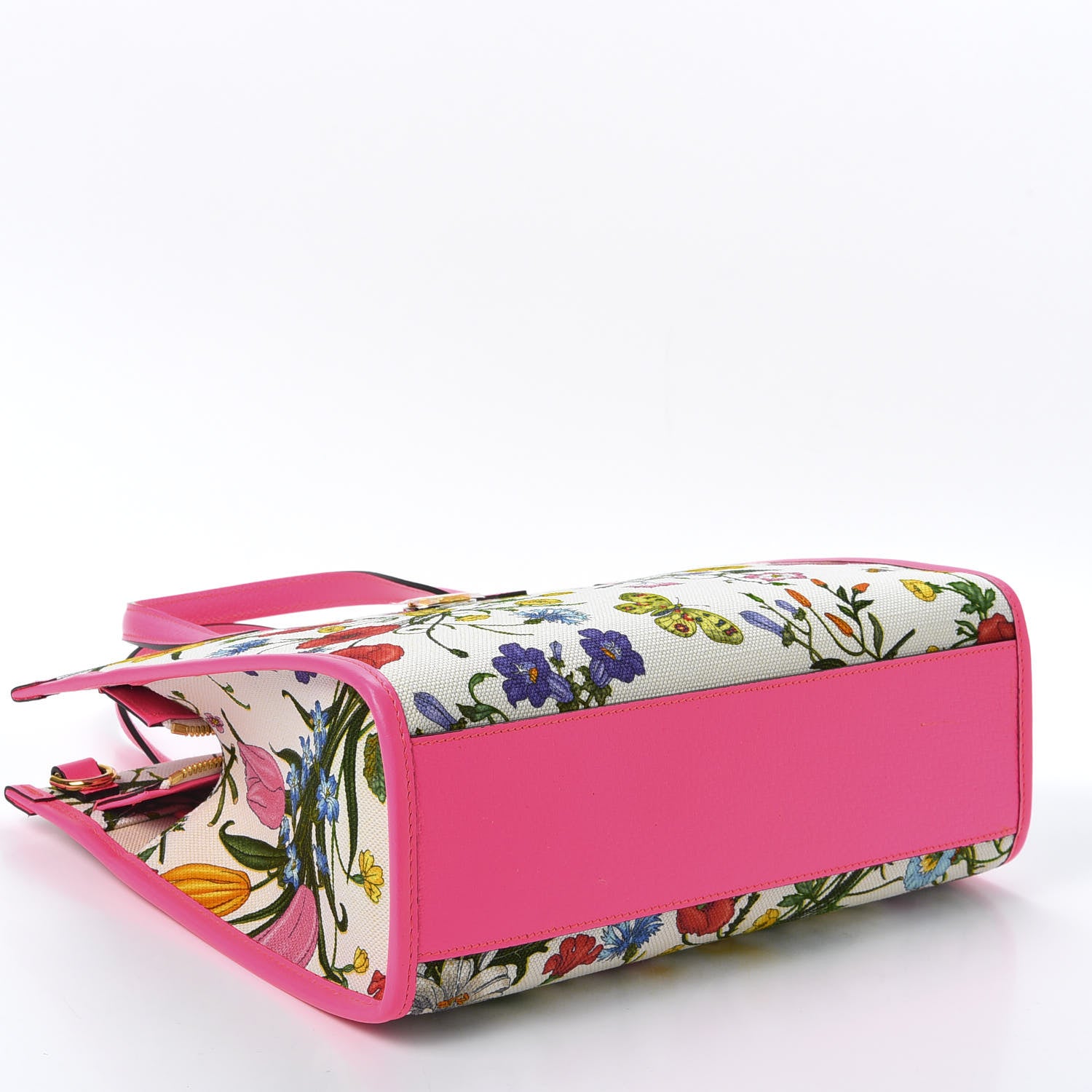 Gucci Canvas Medium Flora Tote Fuchsia 3 of 9