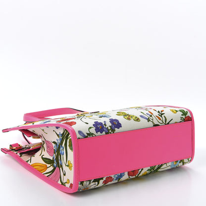 Gucci Canvas Medium Flora Tote Fuchsia 3 of 9