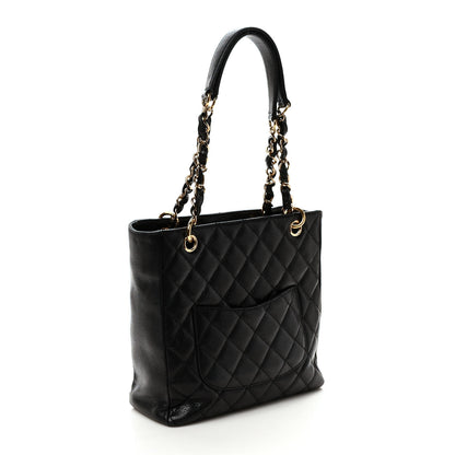 Chanel Caviar Quilted Petit Shopping Tote PST Black 3 of 9